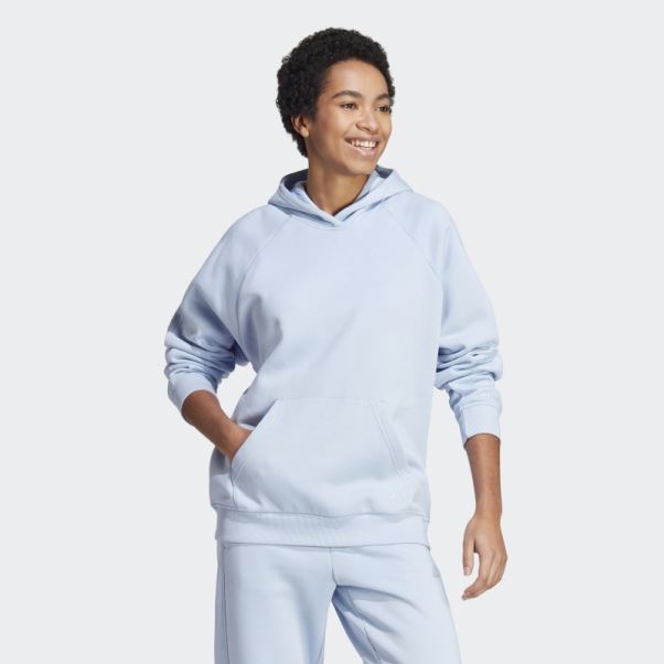 Tout Szn Polaire Boyfriend Sweat à Capuche Adidas Bleu Aube
