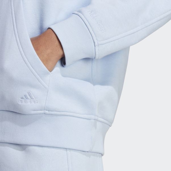 Tout Szn Polaire Boyfriend Sweat à Capuche Adidas Bleu Aube