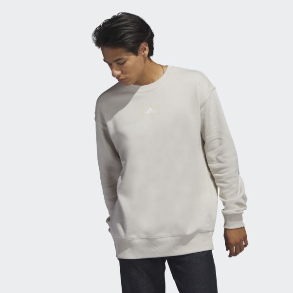 Sweat Adidas Essentials Feelvivid En Molleton De Coton à épaules Tombantes Aluminium