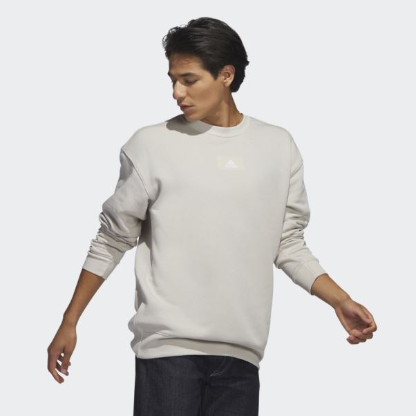 Sweat Adidas Essentials Feelvivid En Molleton De Coton à épaules Tombantes Aluminium