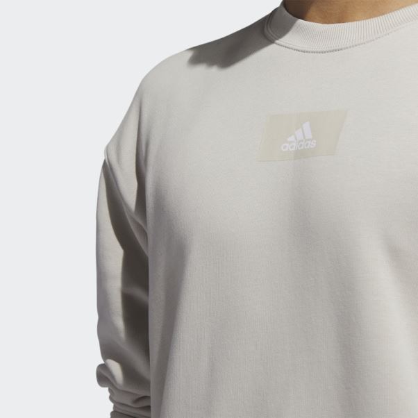 Sweat Adidas Essentials Feelvivid En Molleton De Coton à épaules Tombantes Aluminium