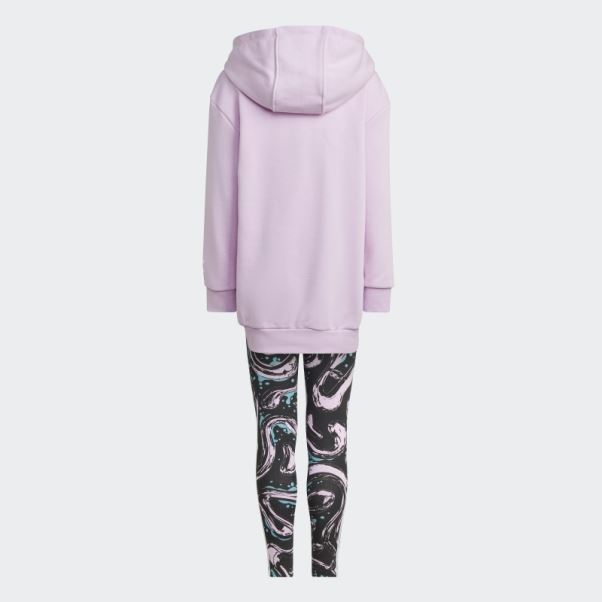 Ensemble De Leggings à Capuche Graphique Adidas Lilas