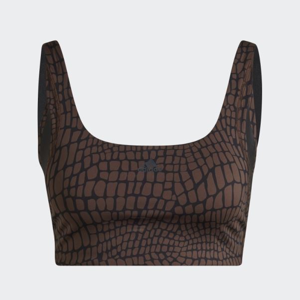 Soutien-gorge D'entraînement à Maintien Moyen Powerimpact Luxe Imprimé Hiit Marron Adidas