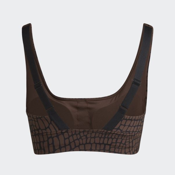 Soutien-gorge D'entraînement à Maintien Moyen Powerimpact Luxe Imprimé Hiit Marron Adidas