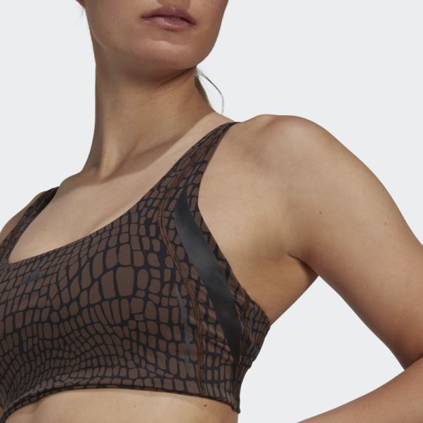 Soutien-gorge D'entraînement à Maintien Moyen Powerimpact Luxe Imprimé Hiit Marron Adidas