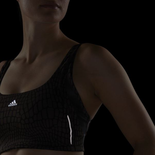 Soutien-gorge D'entraînement à Maintien Moyen Powerimpact Luxe Imprimé Hiit Marron Adidas
