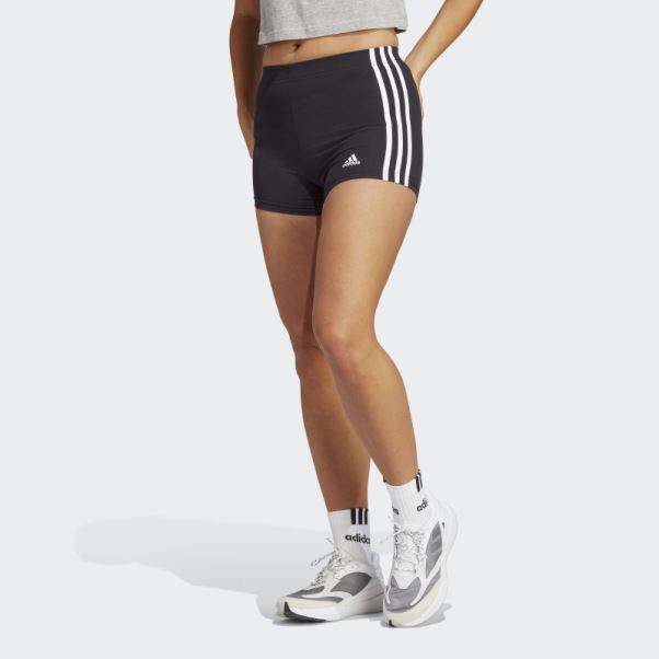 Short Booty En Jersey Simple à 3 Bandes Essentials Noir Adidas