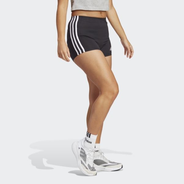 Short Booty En Jersey Simple à 3 Bandes Essentials Noir Adidas
