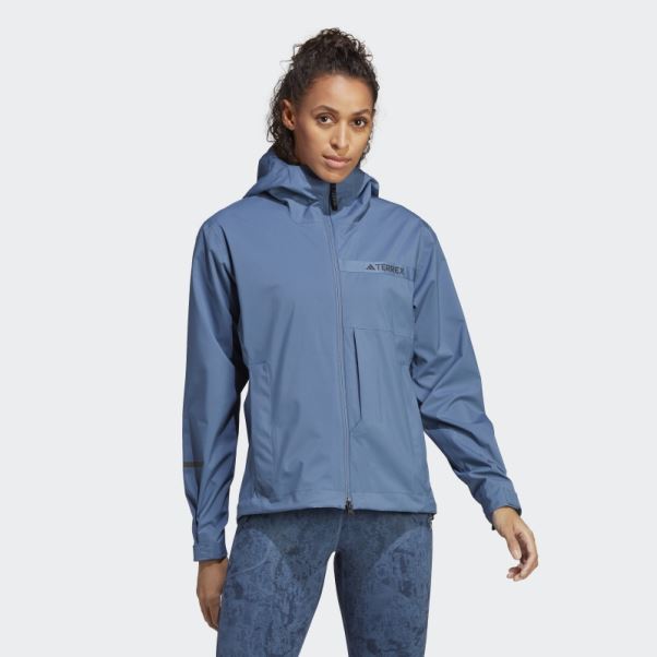 Veste De Pluie 2,5 Couches Terrex Multi Rain.rdy Adidas Acier