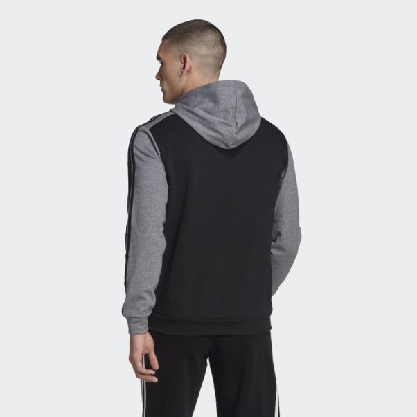 Sweat à Capuche En Molleton Chiné Essentials Noir Adidas