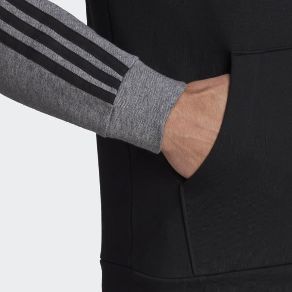 Sweat à Capuche En Molleton Chiné Essentials Noir Adidas