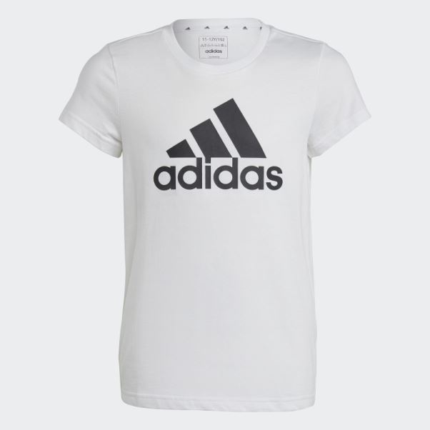T-shirt En Coton à Gros Logo Adidas Essentials Blanc