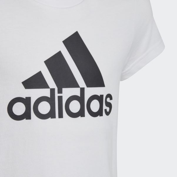 T-shirt En Coton à Gros Logo Adidas Essentials Blanc
