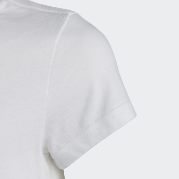 T-shirt En Coton à Gros Logo Adidas Essentials Blanc