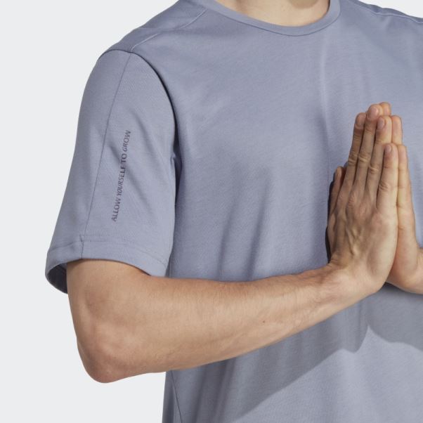 Adidas Yoga Base Training Tee Argent Violet