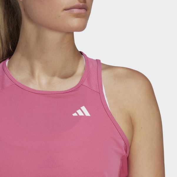 Posséder Le Débardeur De Course à Pied Adidas Fuchsia