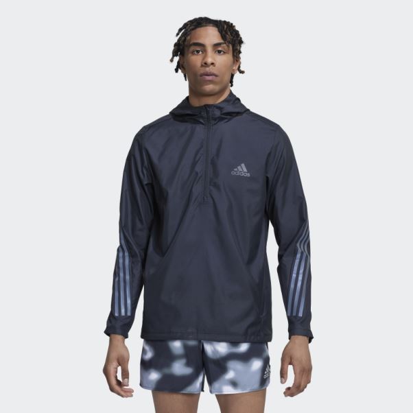 Veste Run Icon Noire à 3 Bandes Adidas