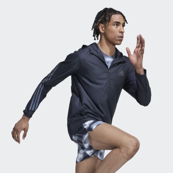 Veste Run Icon Noire à 3 Bandes Adidas