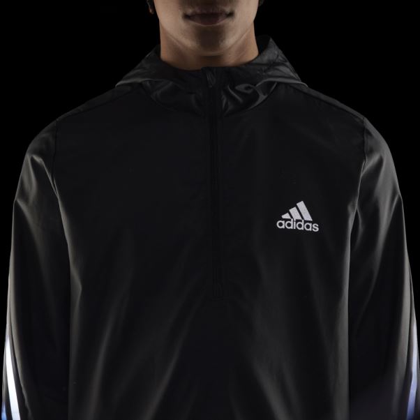 Veste Run Icon Noire à 3 Bandes Adidas