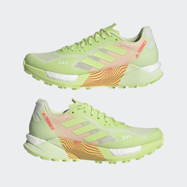 Chaussures De Course Sur Sentier Terrex Agravic Ultra Citron Vert Adidas