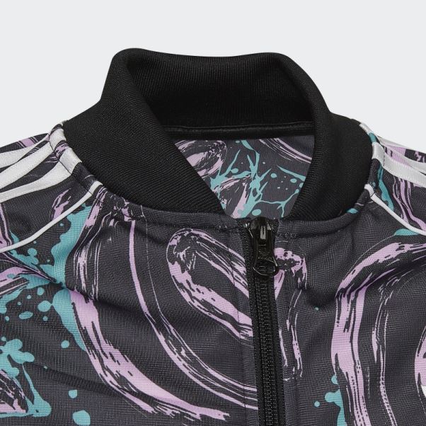 Veste De Survêtement Adidas Allover Print Sst Noire