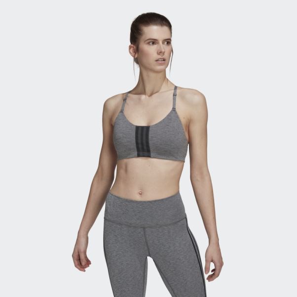 Gris Foncé Chiné Adidas Aeroimpact Training Soutien-gorge à Maintien Léger Mode