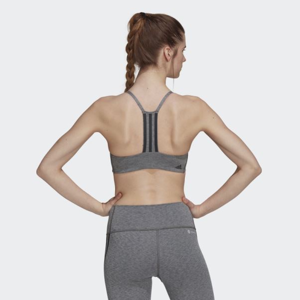 Soutien-gorge à Maintien Léger Adidas Aeroimpact Training Gris Foncé Chiné