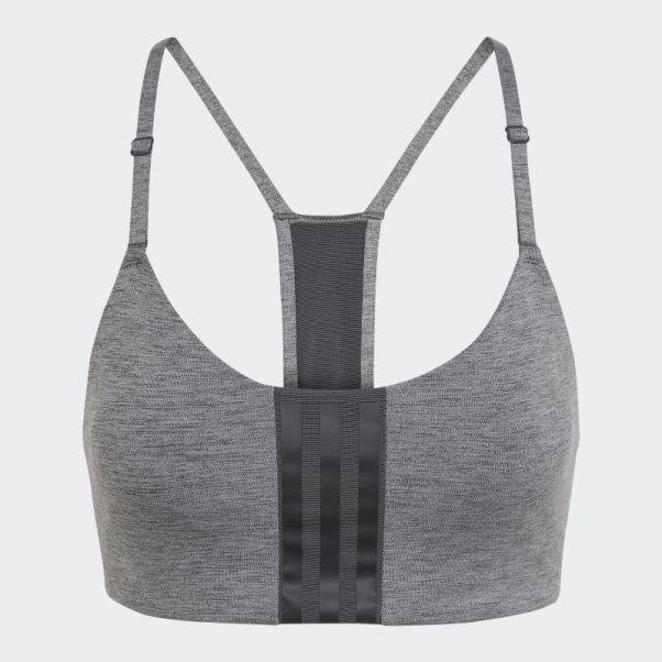Soutien-gorge à Maintien Léger Adidas Aeroimpact Training Gris Foncé Chiné