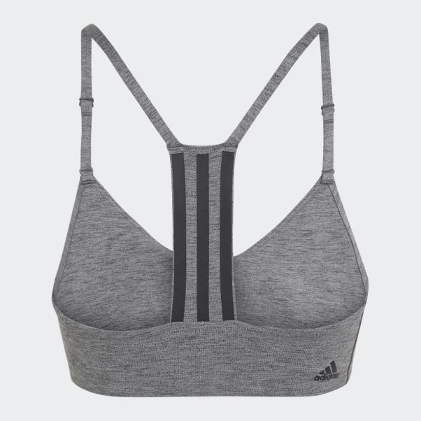 Soutien-gorge à Maintien Léger Adidas Aeroimpact Training Gris Foncé Chiné