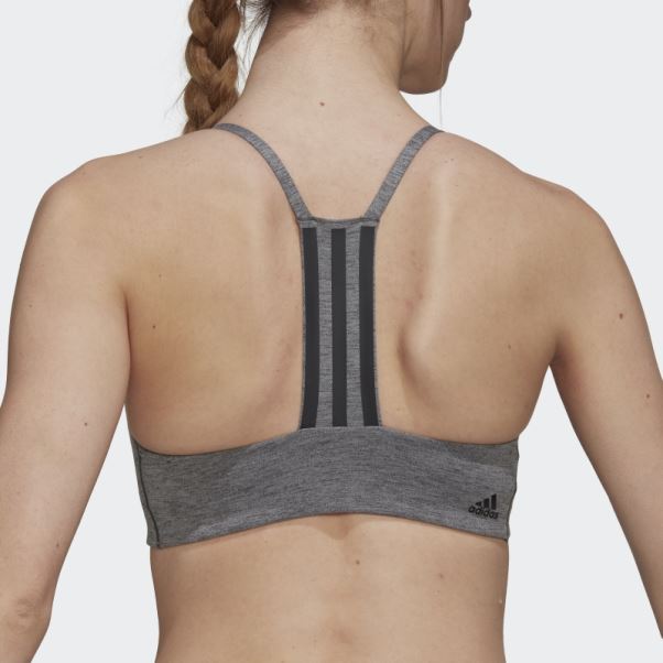Soutien-gorge à Maintien Léger Adidas Aeroimpact Training Gris Foncé Chiné