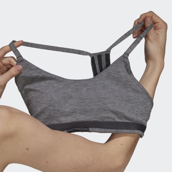 Soutien-gorge à Maintien Léger Adidas Aeroimpact Training Gris Foncé Chiné