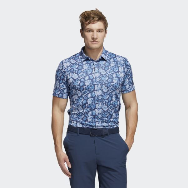 Polo En Contenu Recyclé Adidas Cobblestone Aqua