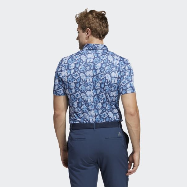 Polo En Contenu Recyclé Adidas Cobblestone Aqua