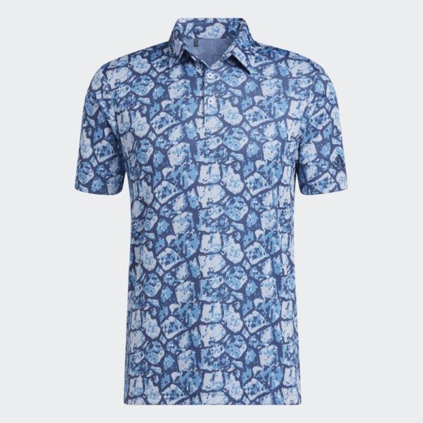 Polo En Contenu Recyclé Adidas Cobblestone Aqua
