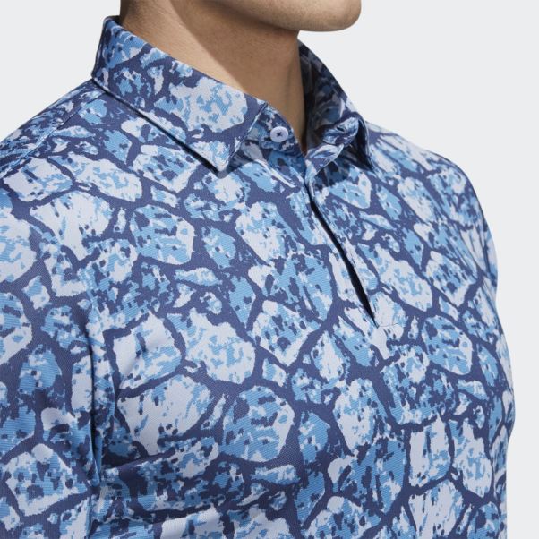 Polo En Contenu Recyclé Adidas Cobblestone Aqua