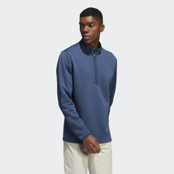 Pull Adidas Dwr 1/4-zip Bleu Marine