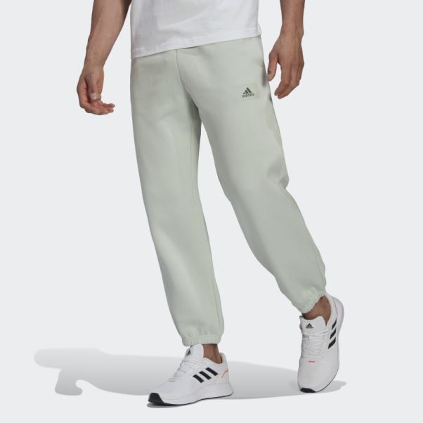 Pantalon De Jogging Droit En Molleton De Coton Adidas Essentials Feelvivid Vert