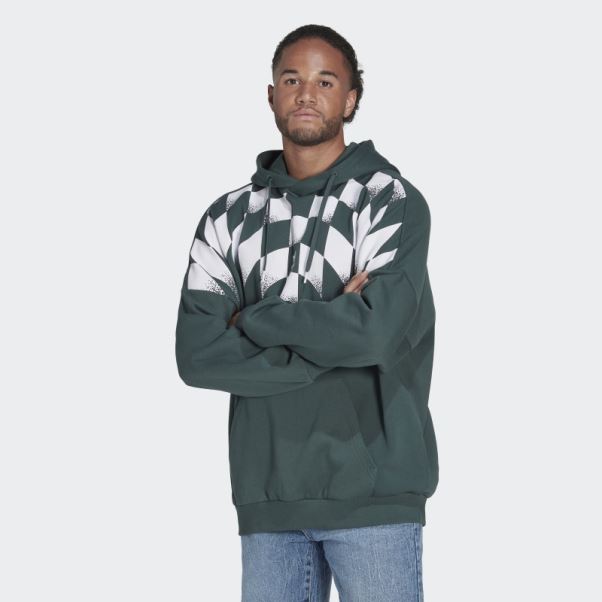 Sweat à Capuche Graphique Adidas Rekive Vert Minéral Chaud