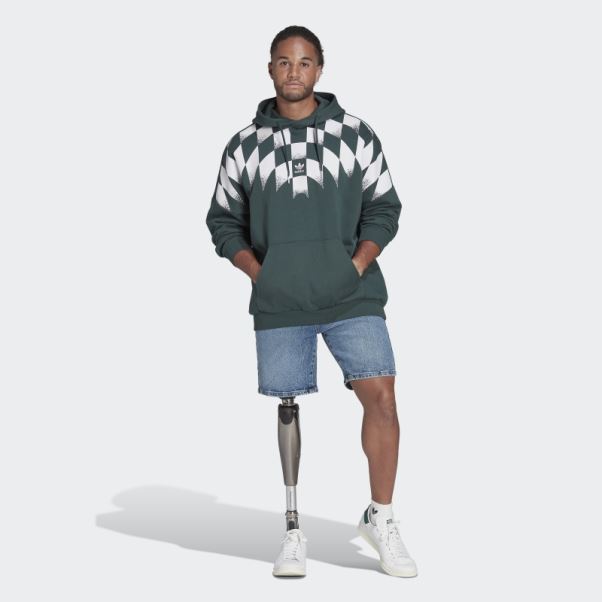 Sweat à Capuche Graphique Adidas Rekive Vert Minéral Chaud