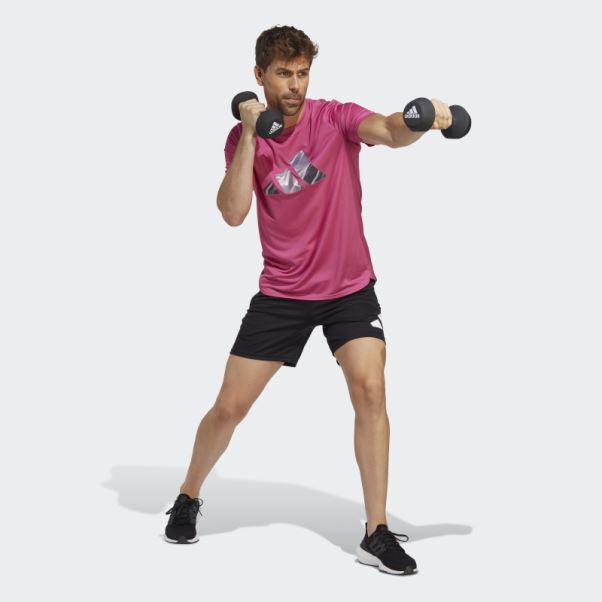 T-shirt D'entraînement Adidas Conçu Pour Le Mouvement Fuchsia Hiit