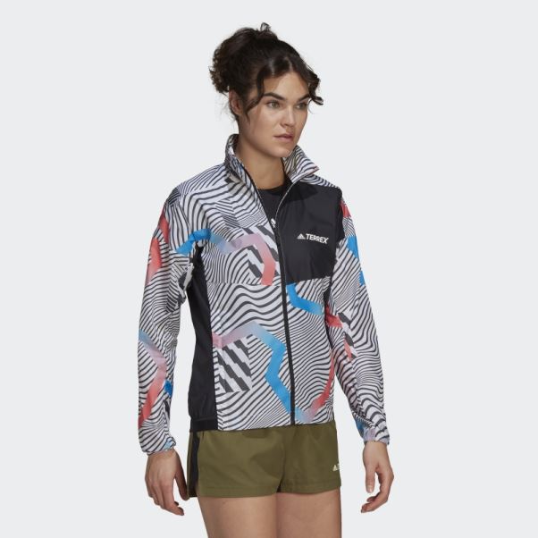 Coupe-vent Imprimé Trail Terrex Blanc Adidas