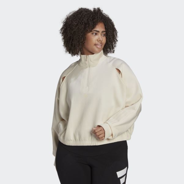 Pull Polaire Hyperglam (taille Plus) Adidas Blanc
