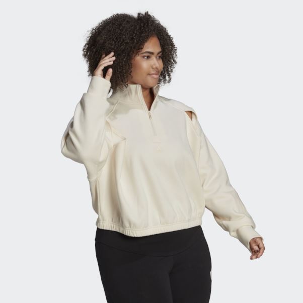 Pull Polaire Hyperglam (taille Plus) Adidas Blanc