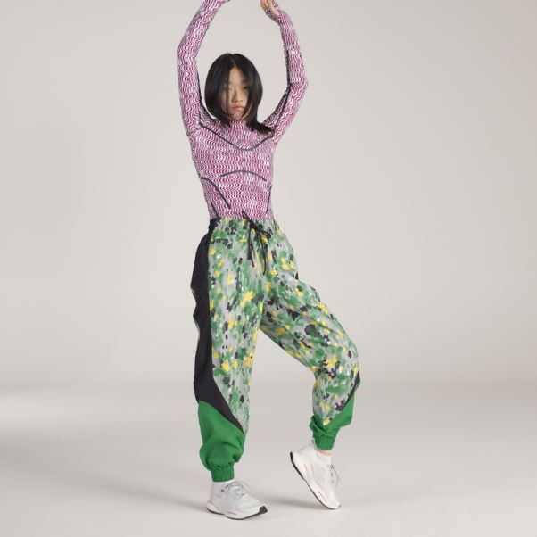 Pantalon De Survêtement Tissé Imprimé Adidas By Stella Mccartney Noir