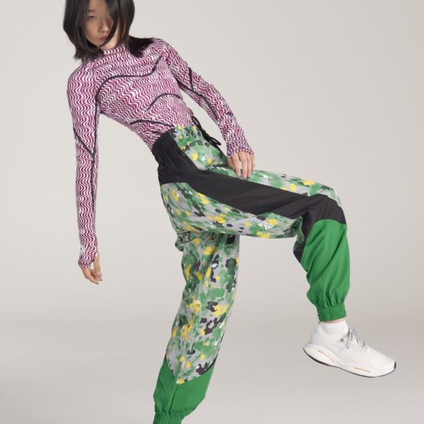 Pantalon De Survêtement Tissé Imprimé Adidas By Stella Mccartney Noir