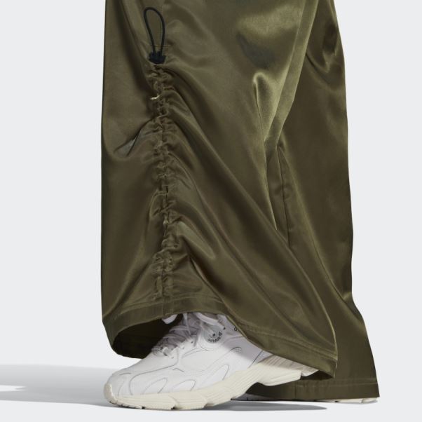 Adidas Pantalon Large En Satin Olive