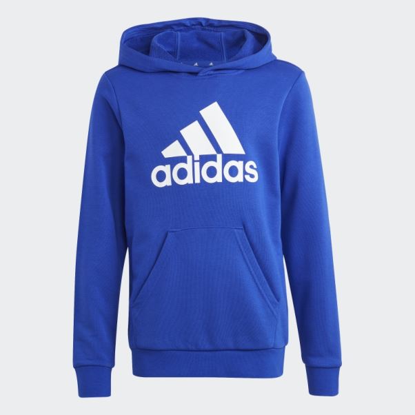 Sweat à Capuche Bleu Adidas Gros Logo Essentials En Coton