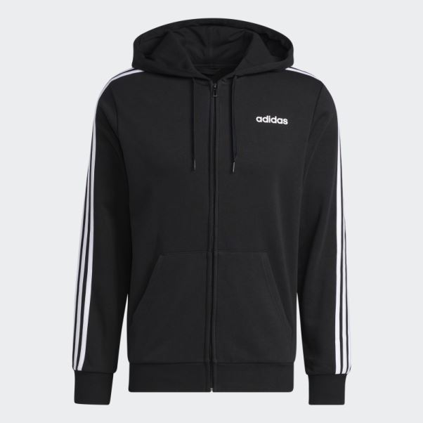 Sweat à Capuche En Polaire 3 Bandes Essentials Noir Adidas