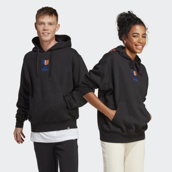 Adidas Sweat à Capuche Graphique Noir