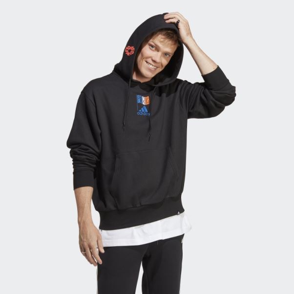 Adidas Sweat à Capuche Graphique Noir